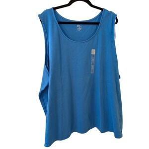 Kim Rogers Perfectly Soft Tank Top 4X Royal Blue Cotton Sleeveless 16724SPM